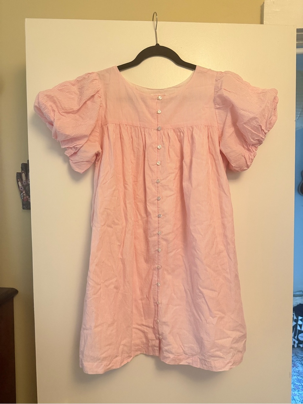 Pink pinstriped Oak Meadow dress - Picture 2 of 4